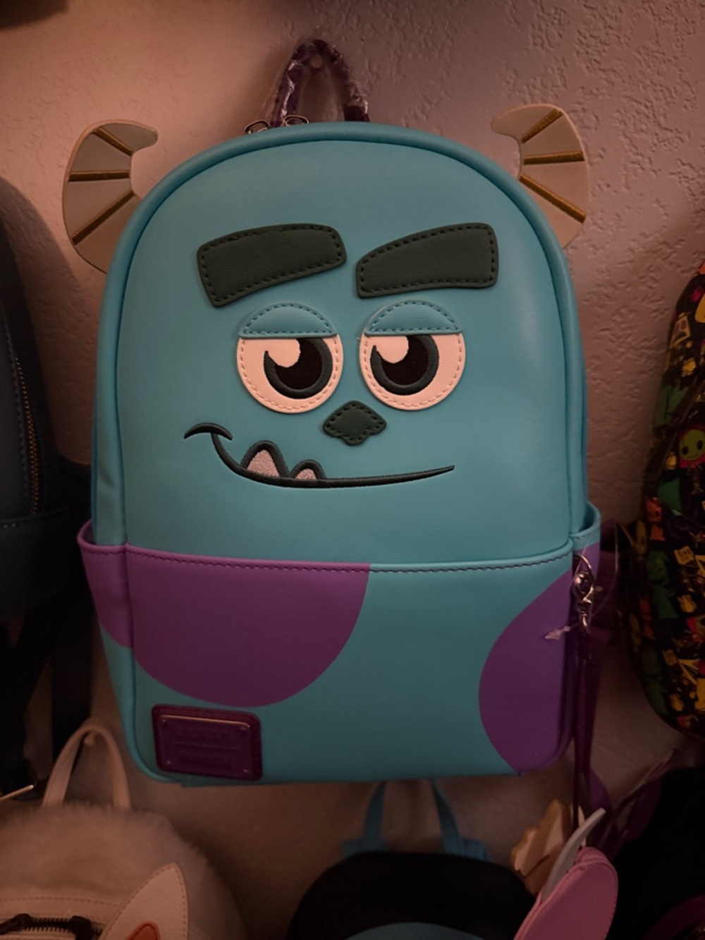 Disney Sulley Kids Backpack in Light Blue and Purple